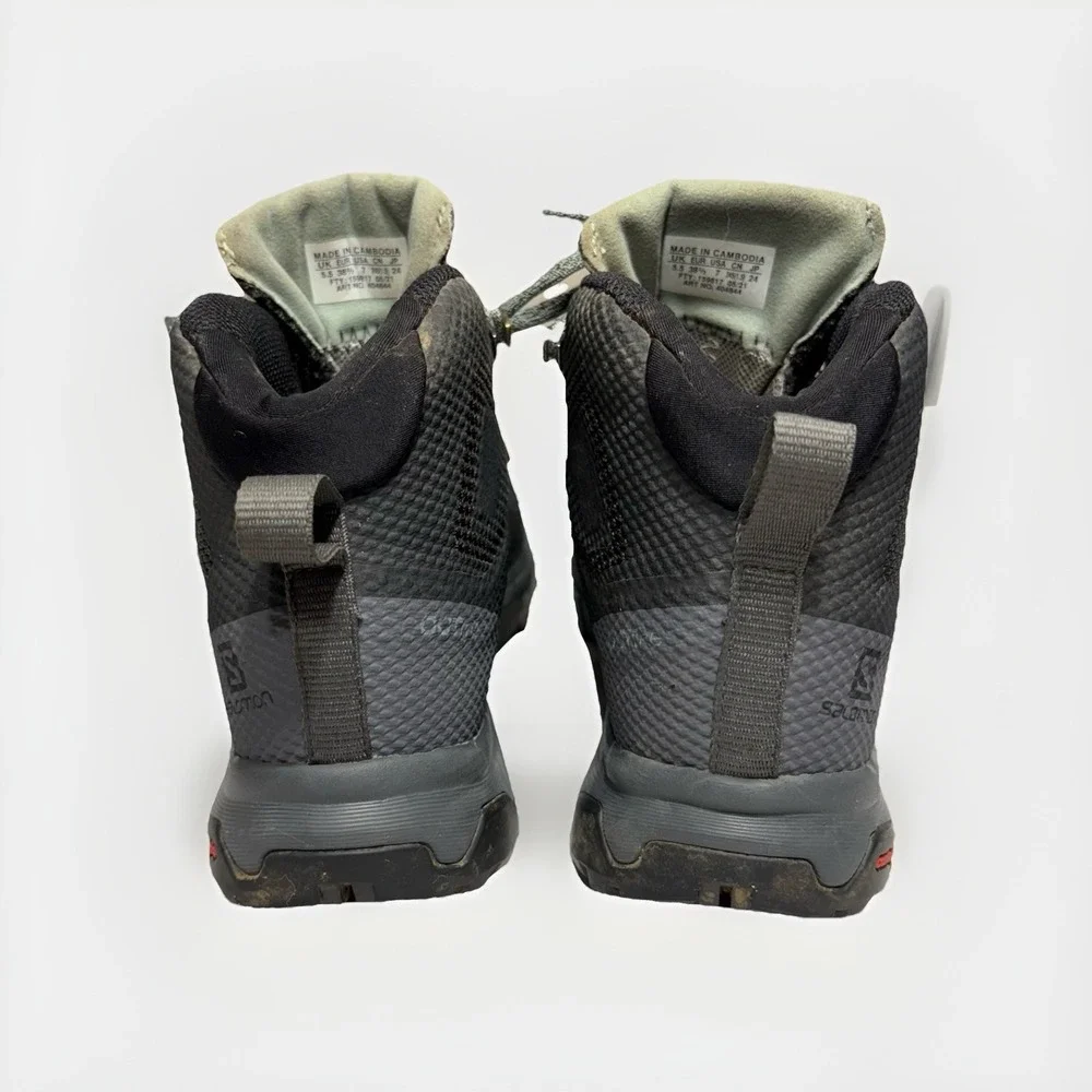 Salomon Outline High Top Hiking Boot Shoes Contagrip 404844 Gray Women 7 Goretex